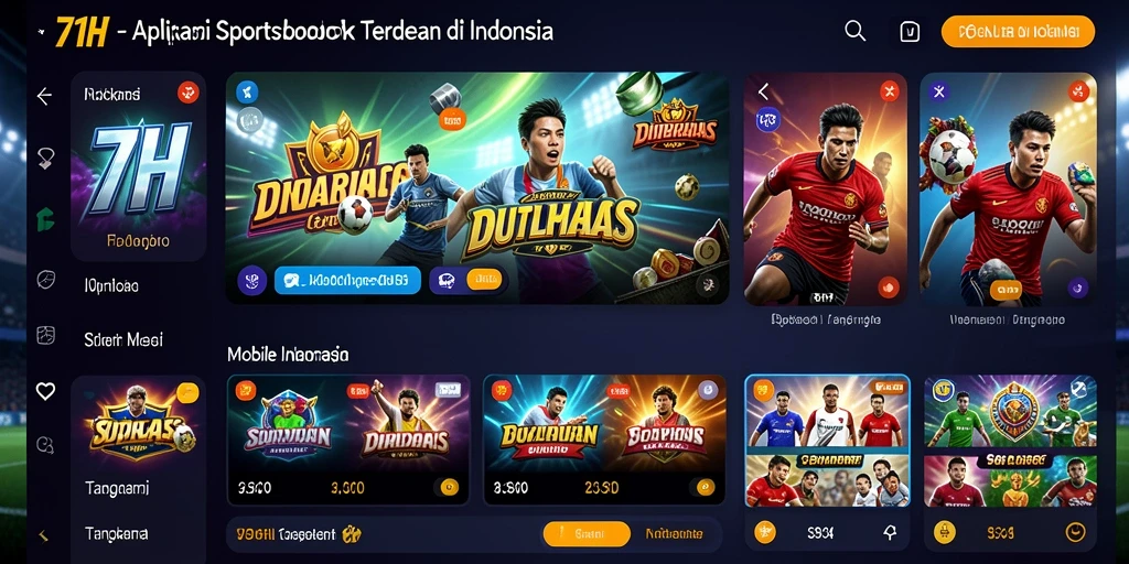 Tampilan gameplay Sportsbook yang menarik di aplikasi 71H.