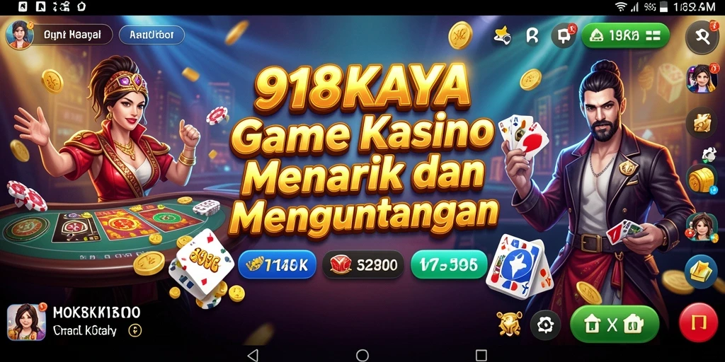 Tampilan antarmuka 918KAYA dengan gameplay Kasino yang seru.