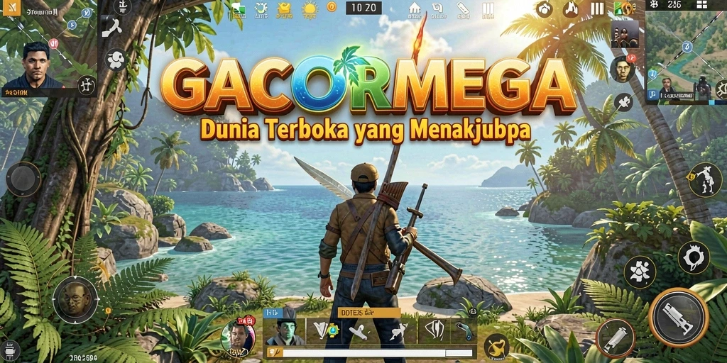 Screenshot dari gameplay GACORMEGA yang menampilkan dunia terbuka yang luas.