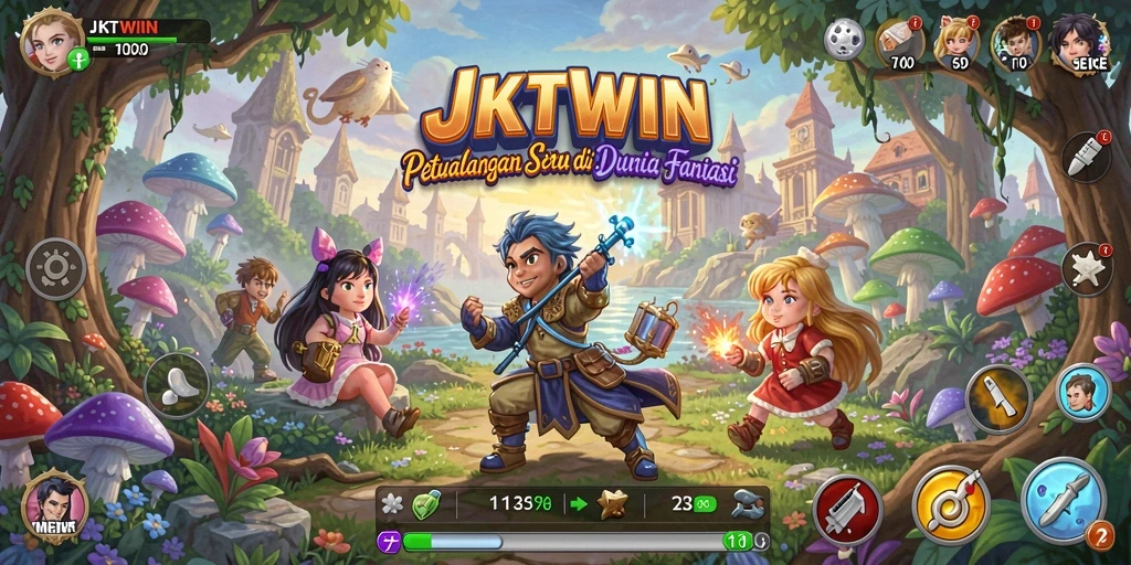 Tampilan gameplay seru dari JKTWIN di dunia petualangan.