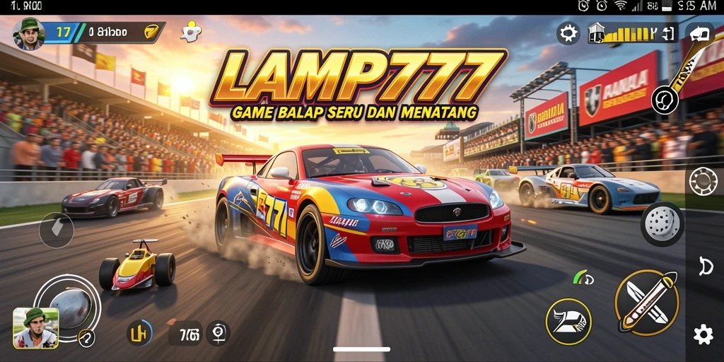 Screenshot LAMPU777 menampilkan aksi balap yang mendebarkan.
