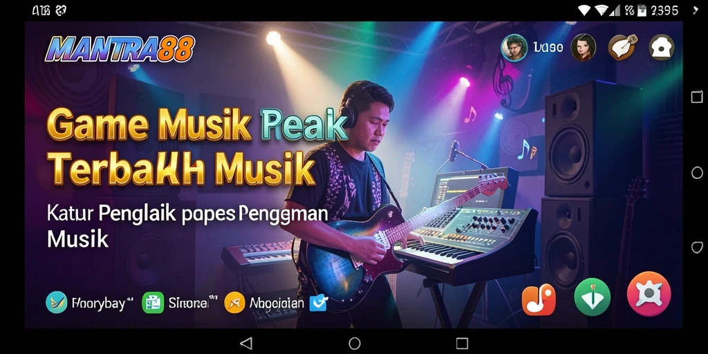 Tampilan gameplay <strong>MANTRA88</strong> menampilkan keseruan permainan musik yang interaktif.