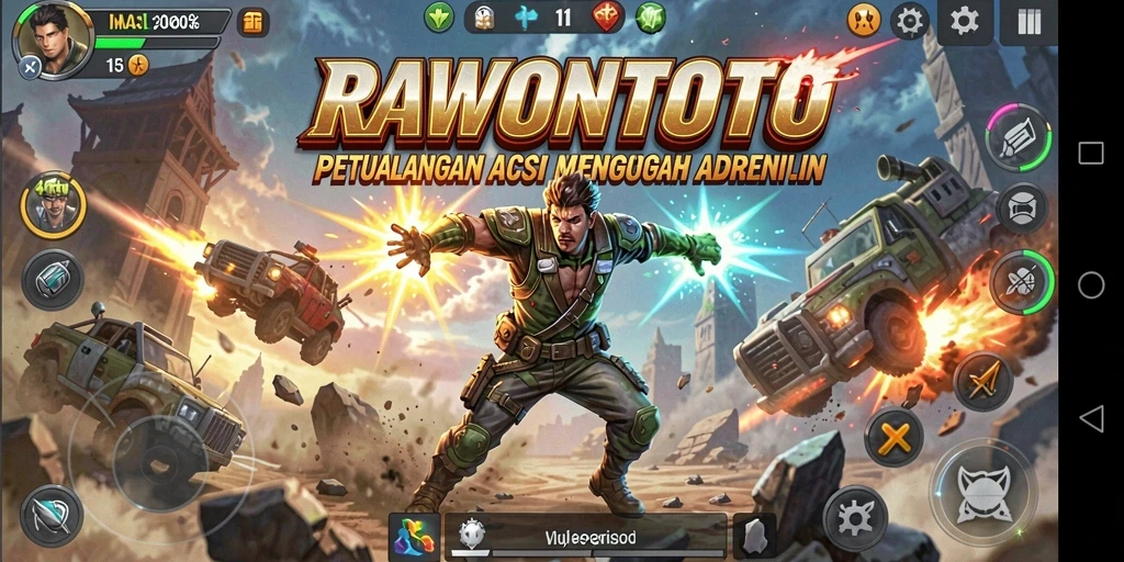 Tampilan gameplay intens dari RAWONTOTO dengan aksi mendebarkan.