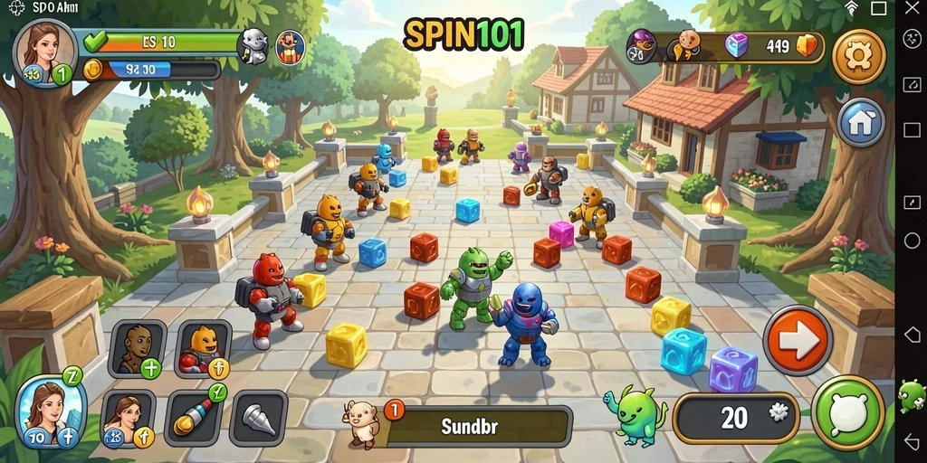 Tampilan gameplay SPIN101 yang menarik dengan berbagai puzzle menantang.